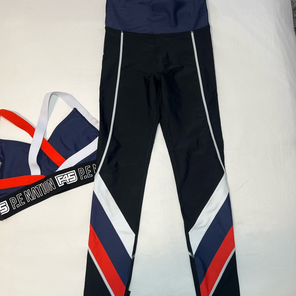 P.E Nation Navy and Red Sports Bra - Picture 2 of 8